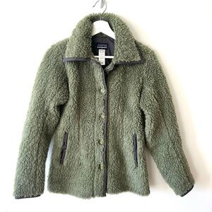 Patagonia Alder Creek Sherpa Jacket Olive Green Size XS
